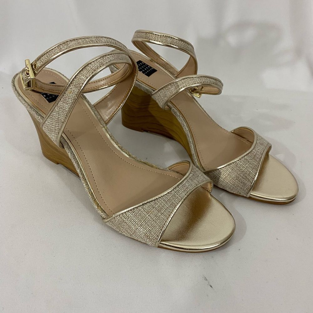 NWOT White House Black Market Ankle Strap Wedge Sandals